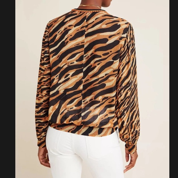 Women's Patrice Tiger Print Blouse - Picture 3 of 7